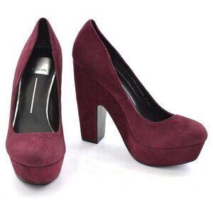 Dolce Vita Bryann Platform Pumps 8.5 M Burgundy Suede Shoes
